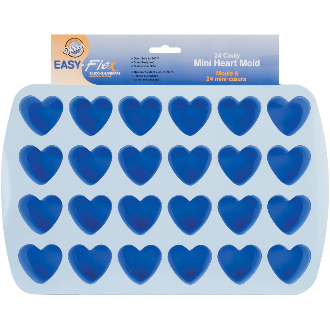 Wilton Easy-Flex Silicone Bite-Size Mold-24 Cavity Heart 1.5"X1.75"